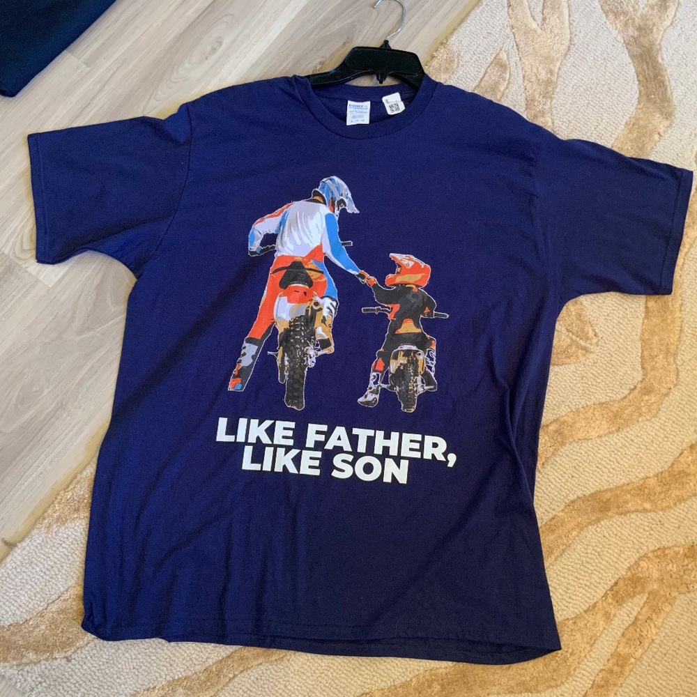 Father’s Day tee shirt , Racing Motor-cross New with Tag, Like Father like Son